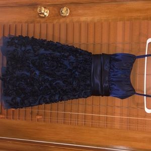 Navy blue strapless dress